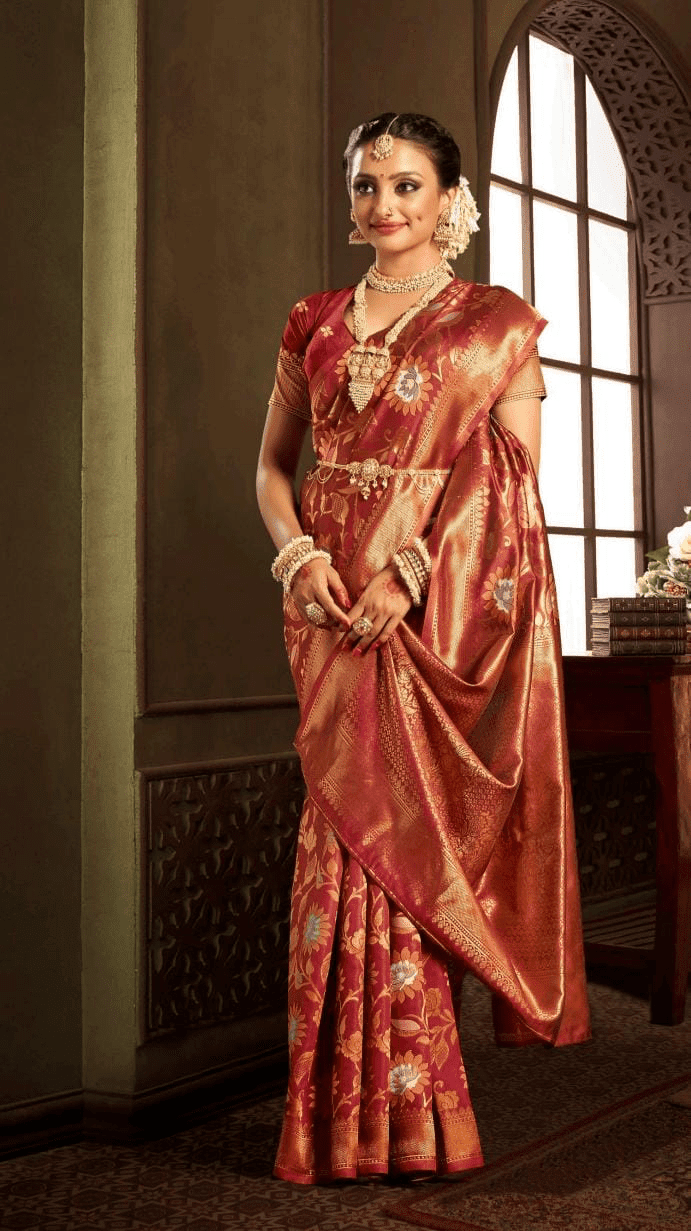Embracing Traditions in Wedding Silk Celebrations (Orange)