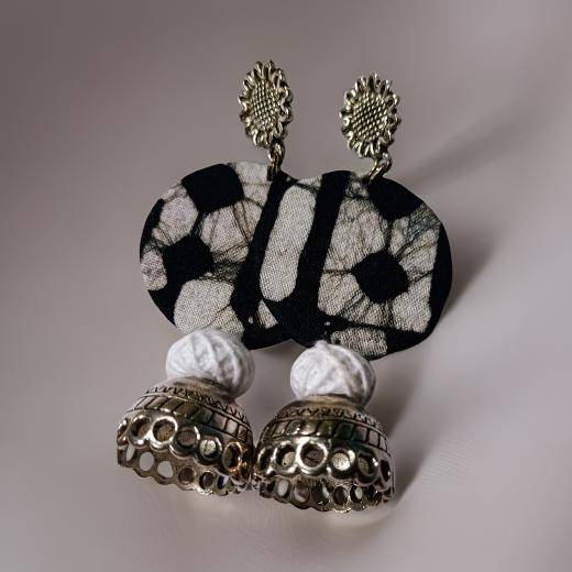 Black and White Bliss Earring-shgeshop