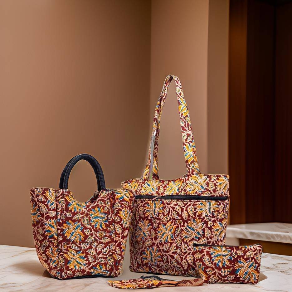 Cotton Kalmkari Bags Combo