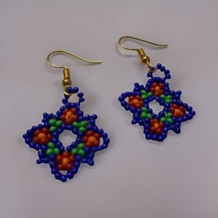 Hand Made Earring(Blue)-shgeshop