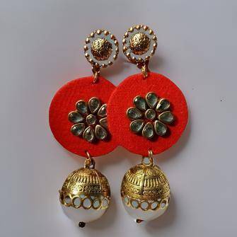 Handcrafted Earrings (Kundan)-shgeshop