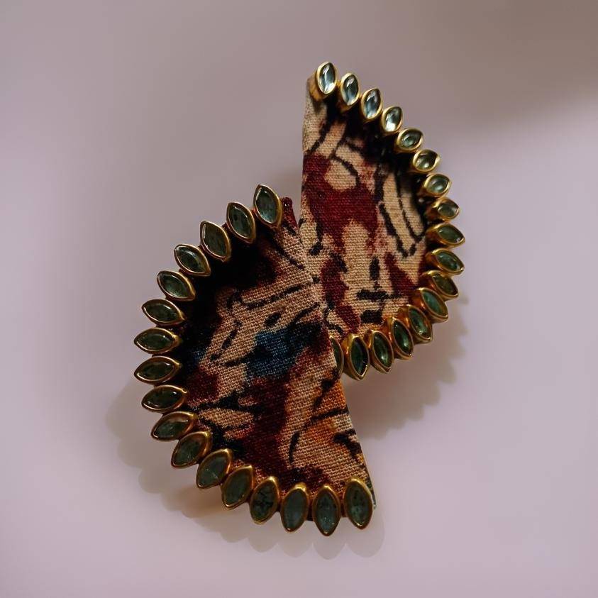 Kalamkari kundan Earings-shgeshop