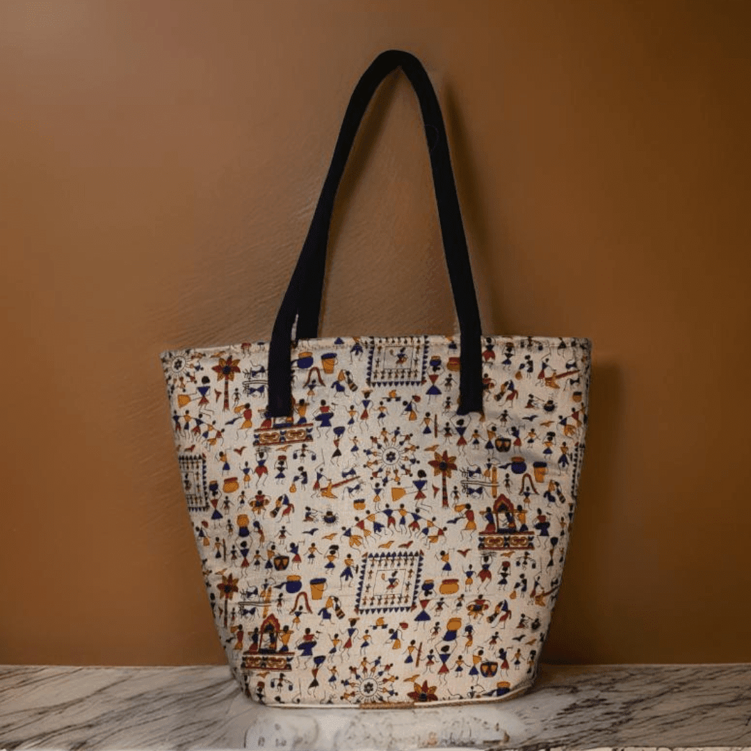 Warli Print Hand Bag-shgeshop