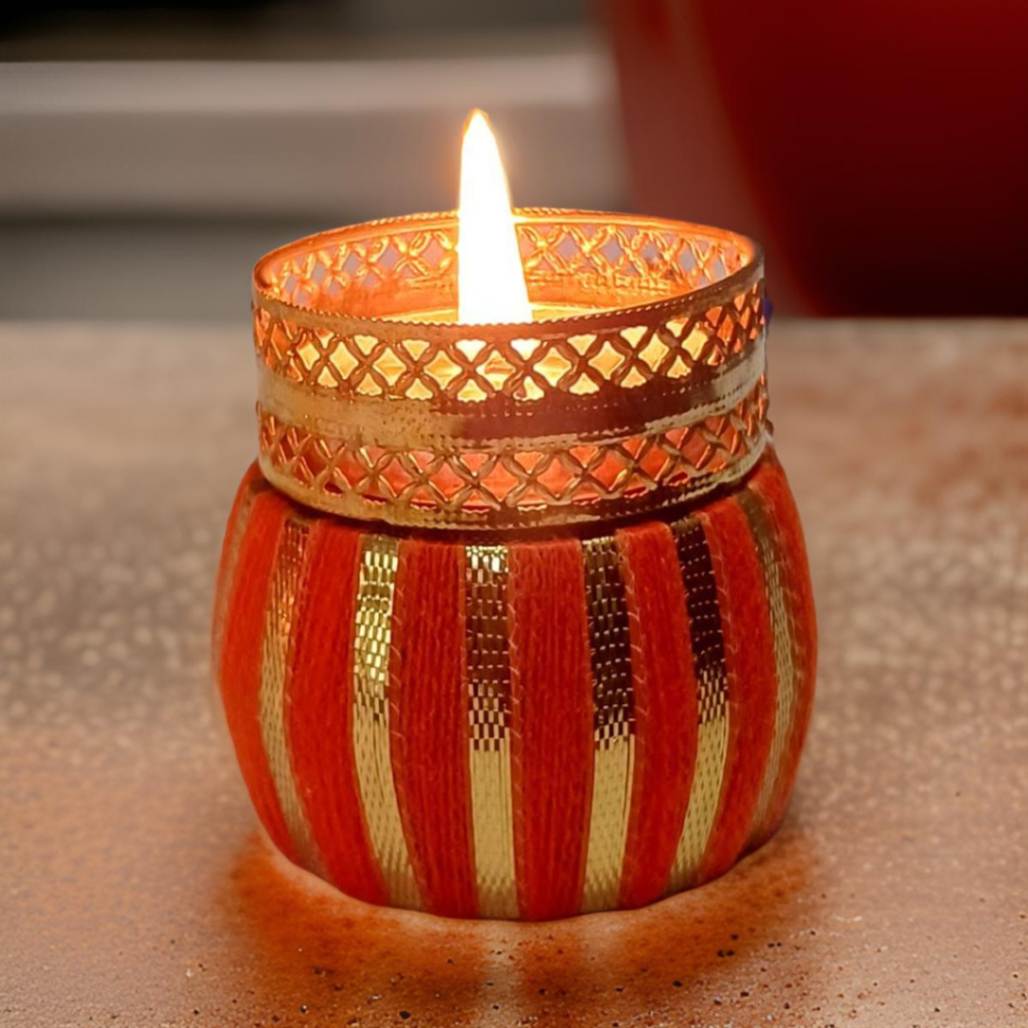 Damru Diya Stand With Candle Holder-shgeshop