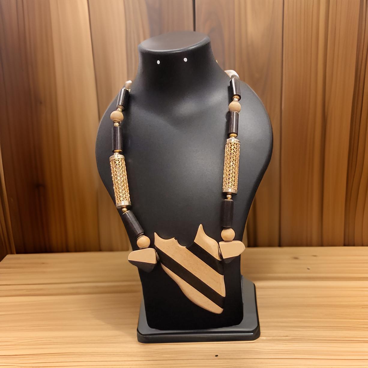 Painted and Polished Wood Neck Piece-shgeshop