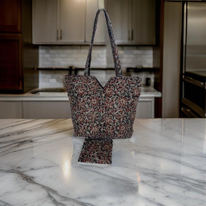 Orange Grand Tote Bag With Pocket-shgeshop