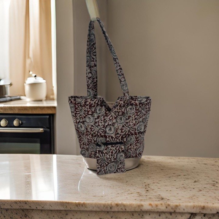 Orange Kanchi Tote Bag With Pouch-shgeshop