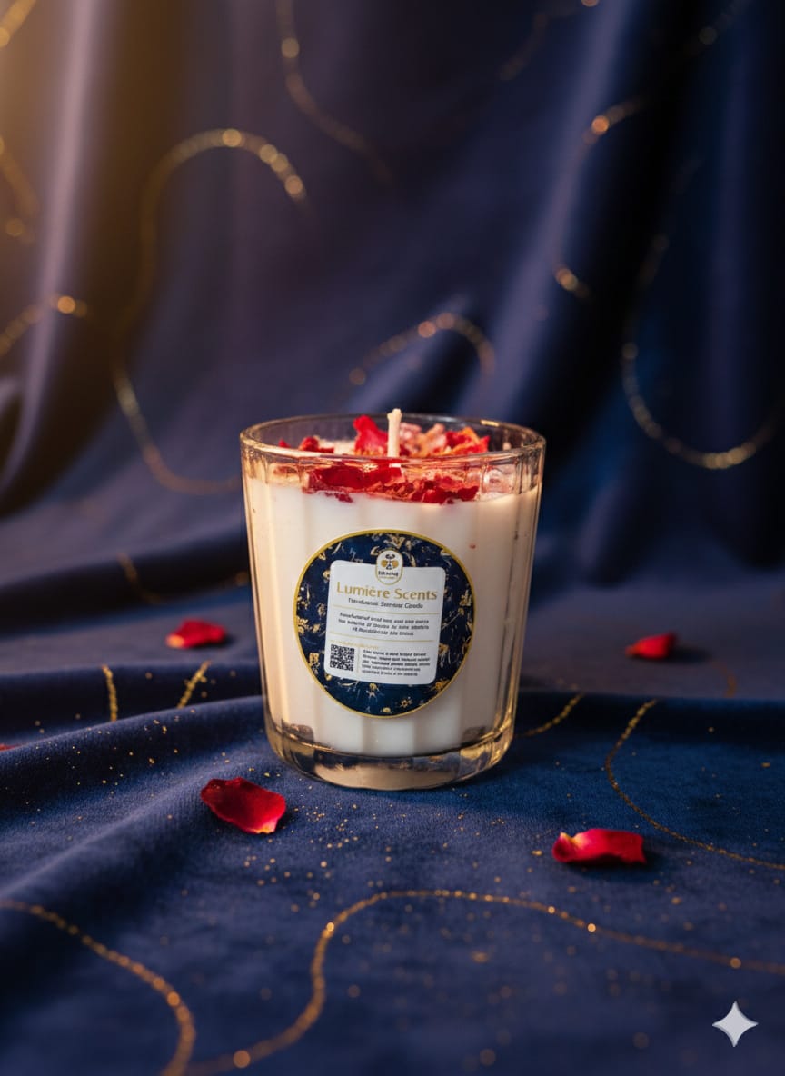 Small Glass Heart Candle