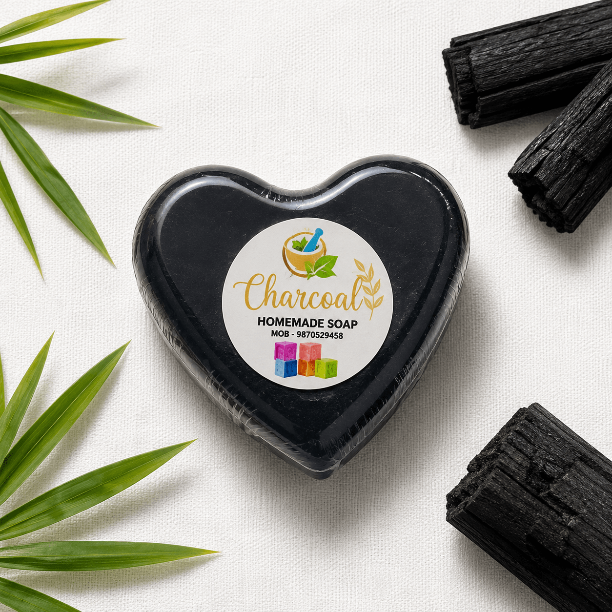 Charcoal Heart soap