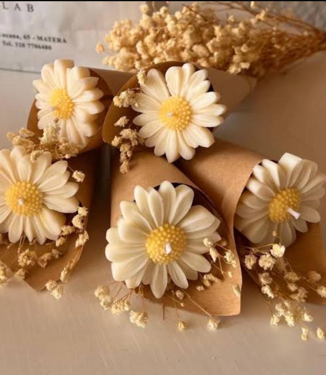 Daisy Flower Candle Bouquet