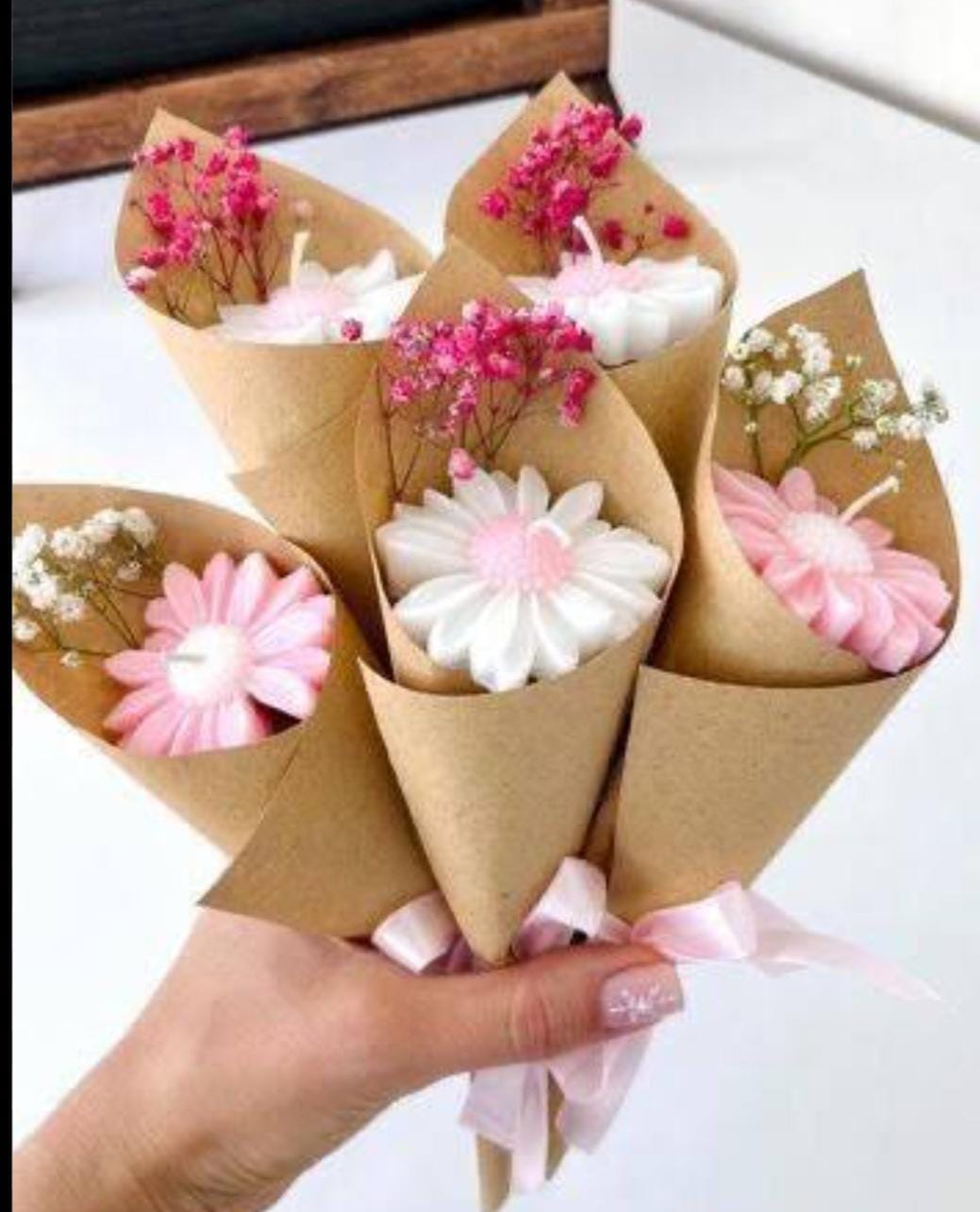 Daisy Flower Candle Bouquet